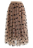 DAISY | CARAMEL MESH MAXI SKIRT WITH HEART DETAIL