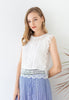 VIVIAN | IVORY SLEEVELESS LACE BLOUSE WITH CROCHET DETAIL