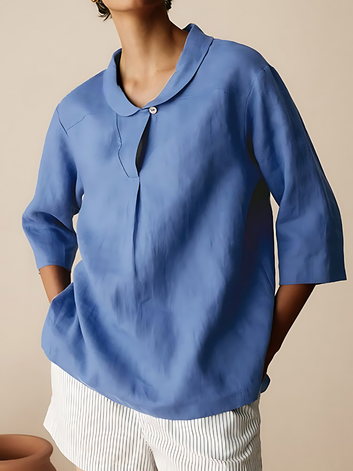 HELEN CASUAL LINEN COTTON 3/4 SLEEVE SHIRT