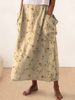 BRIANA VINTAGE FLORAL ART PRINT LINEN POCKET SKIRT