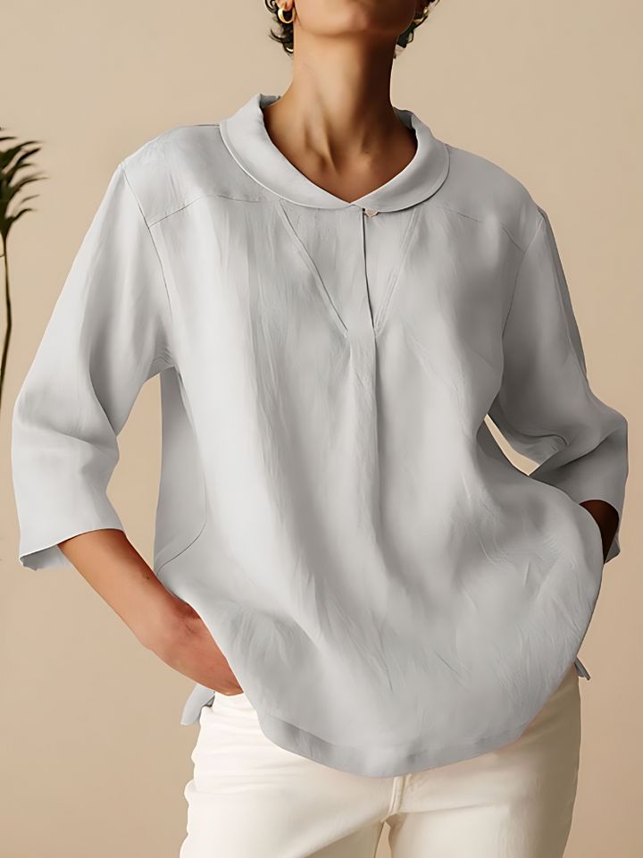 HELEN CASUAL LINEN COTTON 3/4 SLEEVE SHIRT