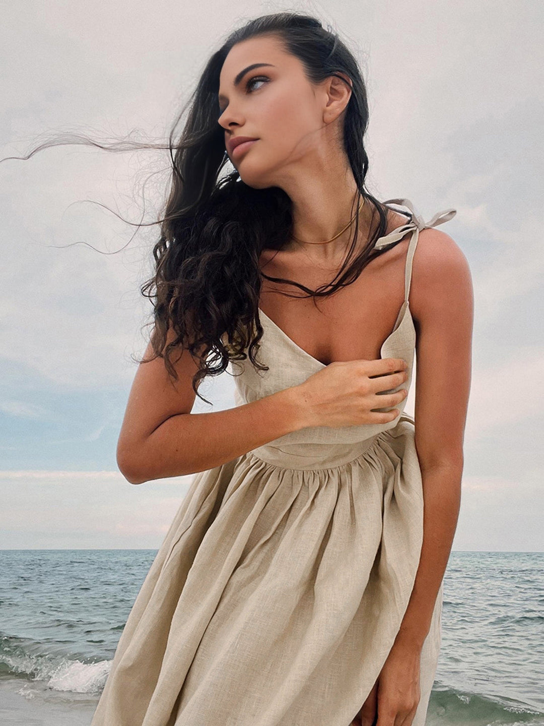 AOIFE | BACKLESS LINEN DRESS