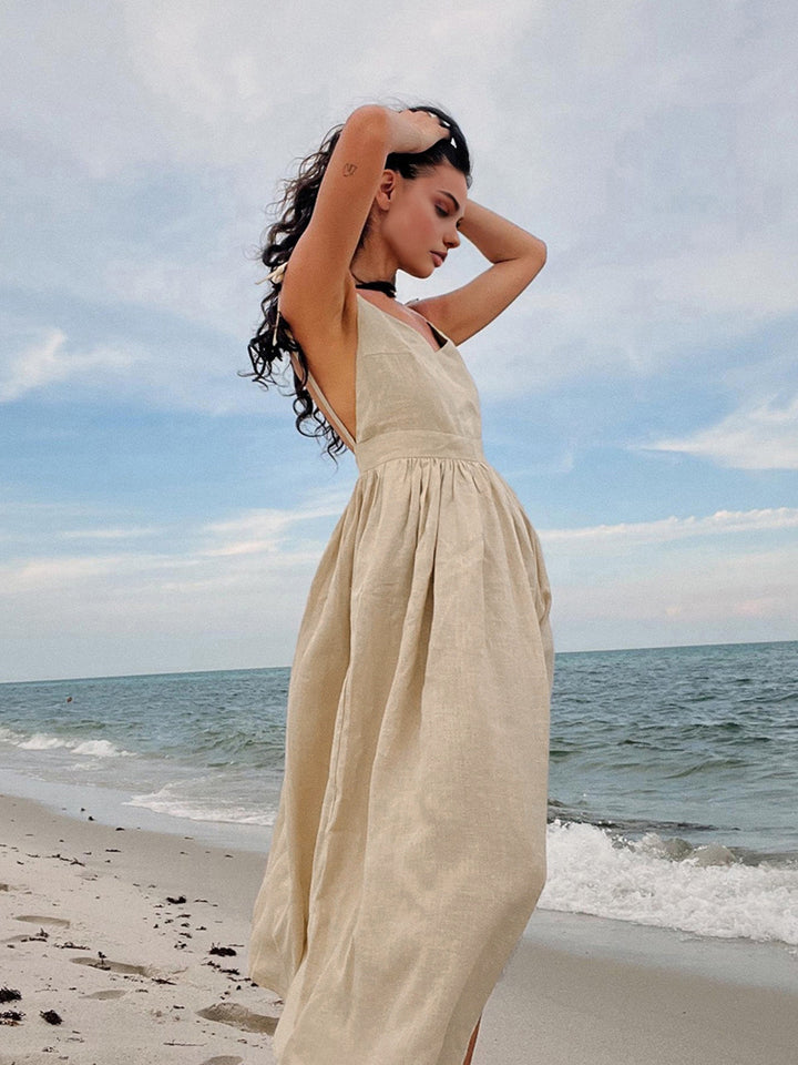 AOIFE | BACKLESS LINEN DRESS