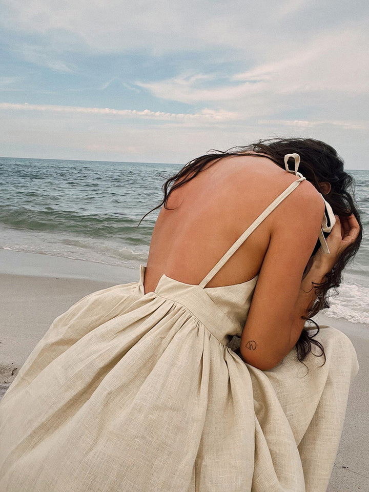 AOIFE | BACKLESS LINEN DRESS