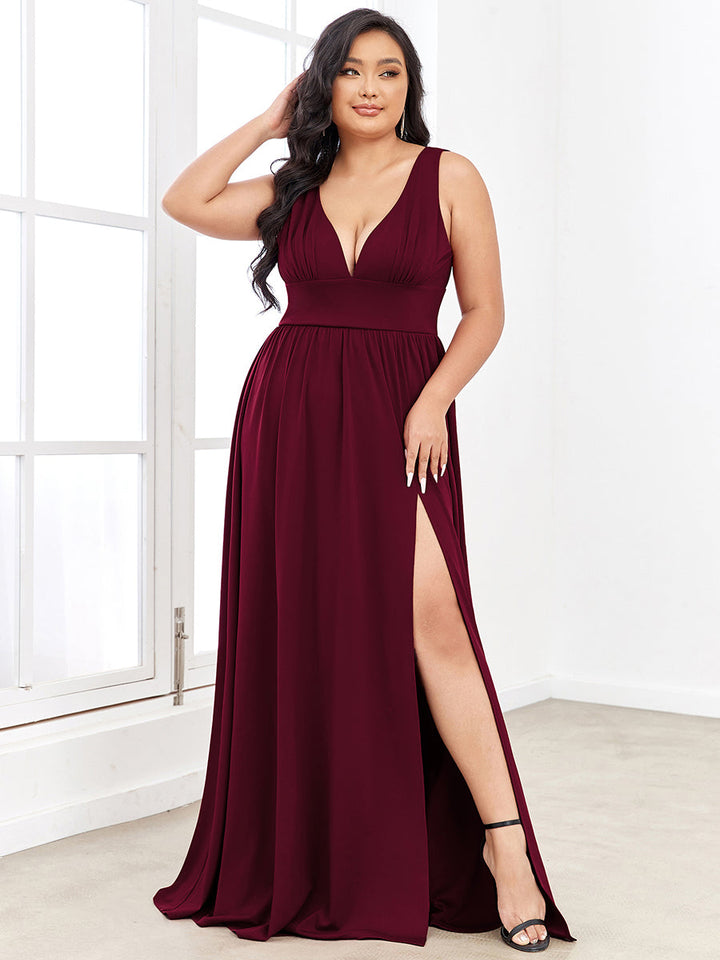 GRACE EMPIRE WAIST V-NECK GOWN