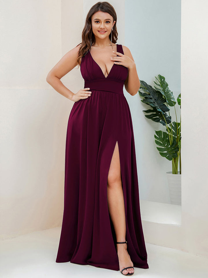 GRACE EMPIRE WAIST V-NECK GOWN