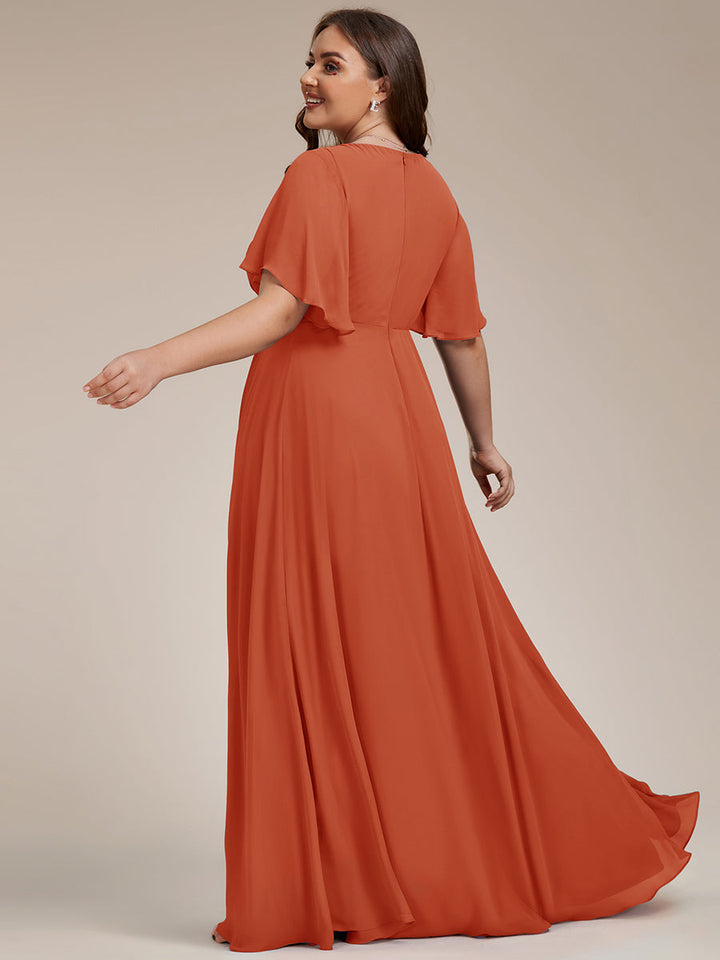 SYLVIA ELEGANT CHIFFON FLOATING SLEEVE DRESS