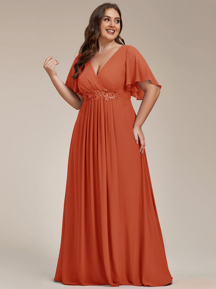 SYLVIA ELEGANT CHIFFON FLOATING SLEEVE DRESS