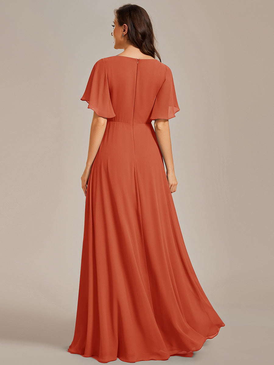 SYLVIA ELEGANT CHIFFON FLOATING SLEEVE DRESS