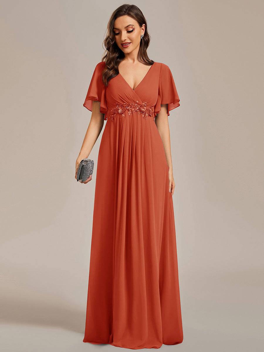 SYLVIA ELEGANT CHIFFON FLOATING SLEEVE DRESS