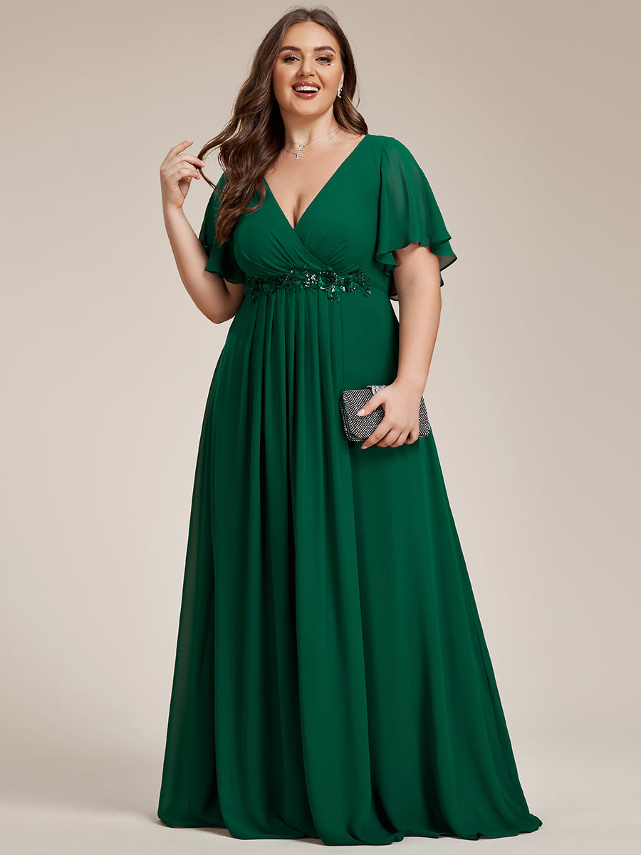 SYLVIA ELEGANT CHIFFON FLOATING SLEEVE DRESS