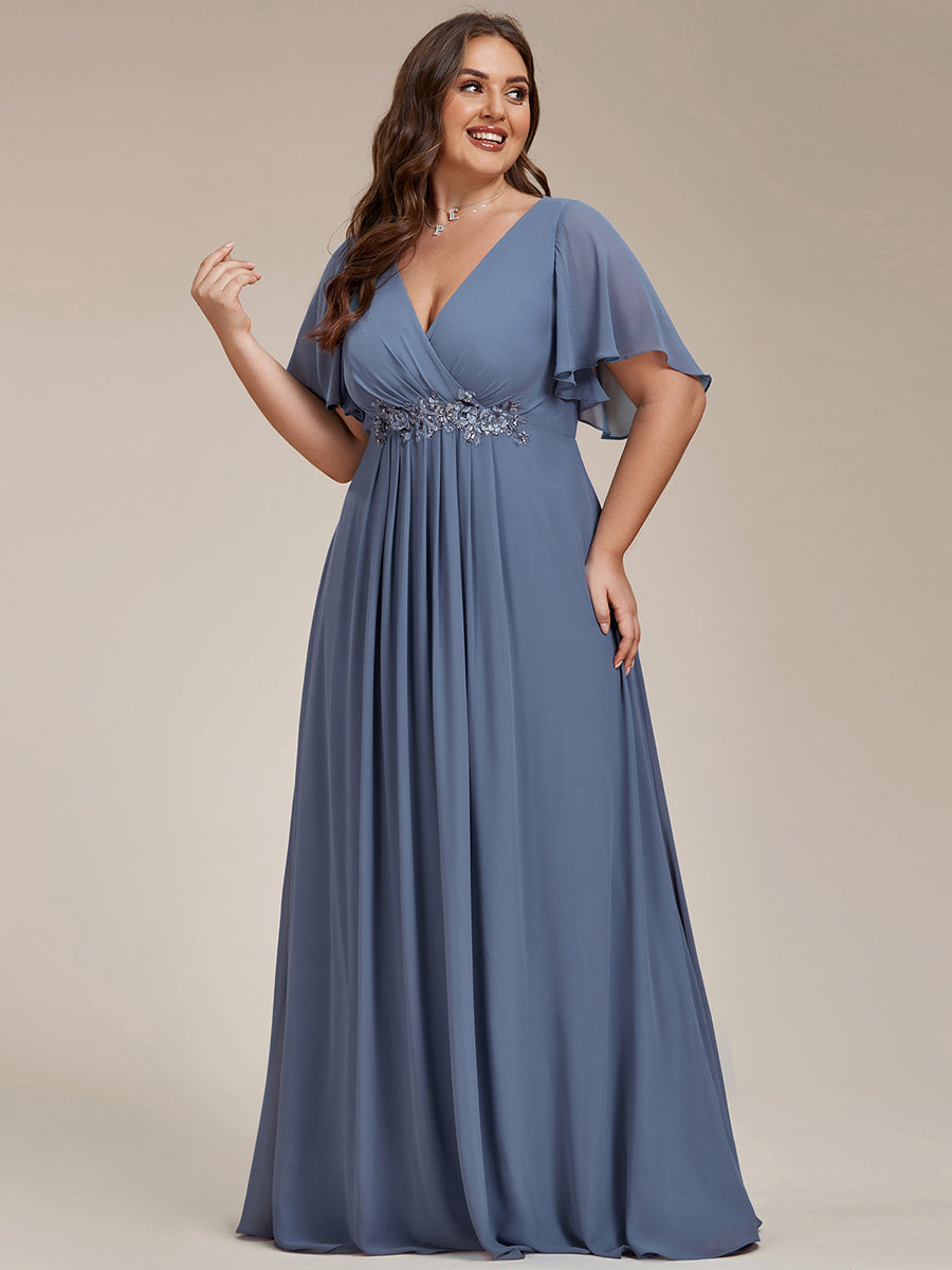 SYLVIA ELEGANT CHIFFON FLOATING SLEEVE DRESS