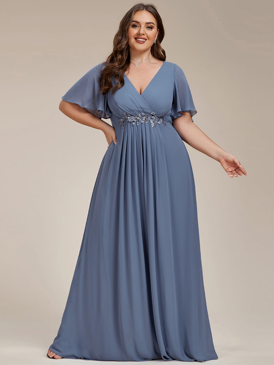 SYLVIA ELEGANT CHIFFON FLOATING SLEEVE DRESS