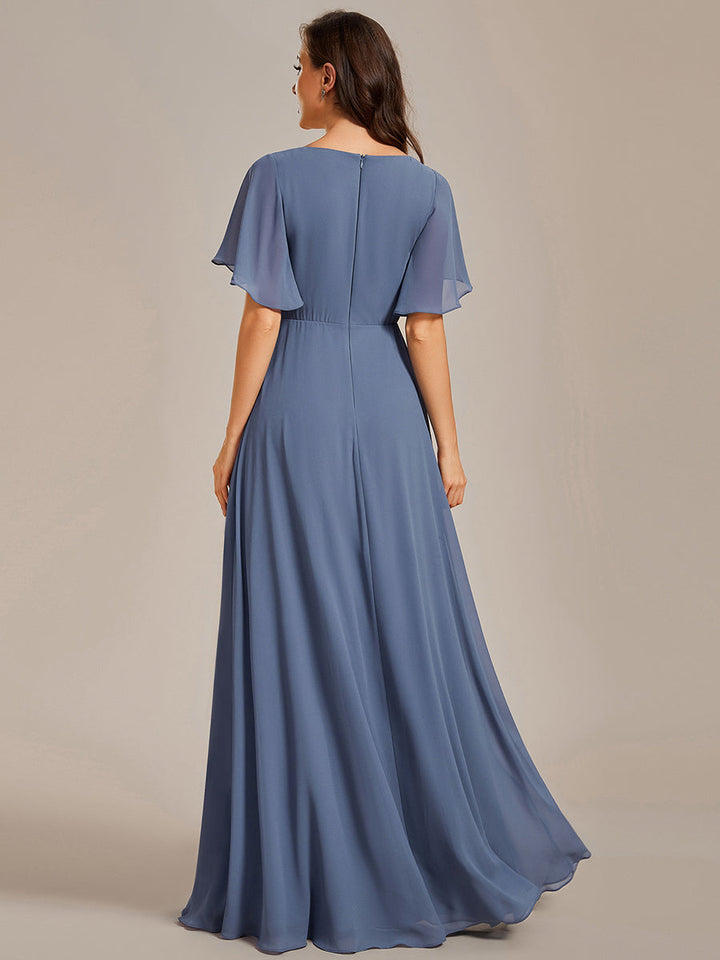 SYLVIA ELEGANT CHIFFON FLOATING SLEEVE DRESS