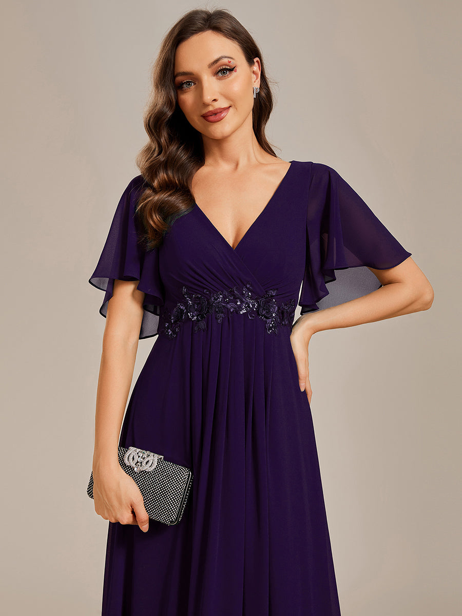 SYLVIA ELEGANT CHIFFON FLOATING SLEEVE DRESS