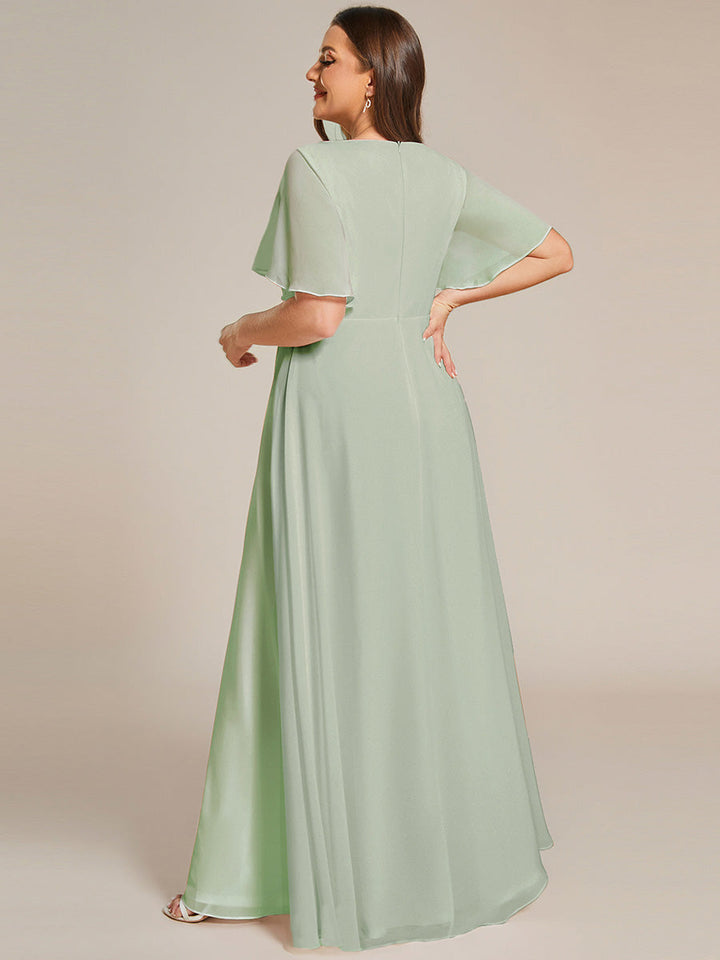 SYLVIA ELEGANT CHIFFON FLOATING SLEEVE DRESS