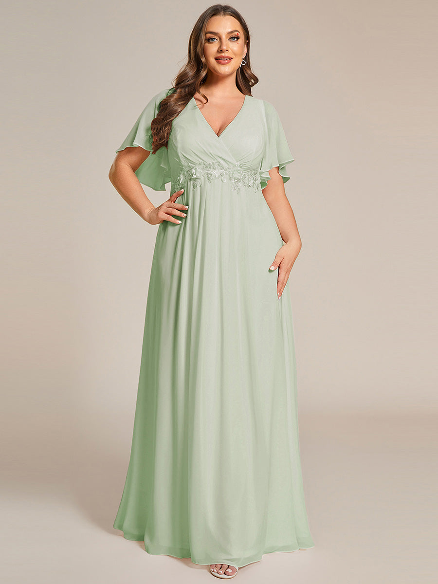 SYLVIA ELEGANT CHIFFON FLOATING SLEEVE DRESS