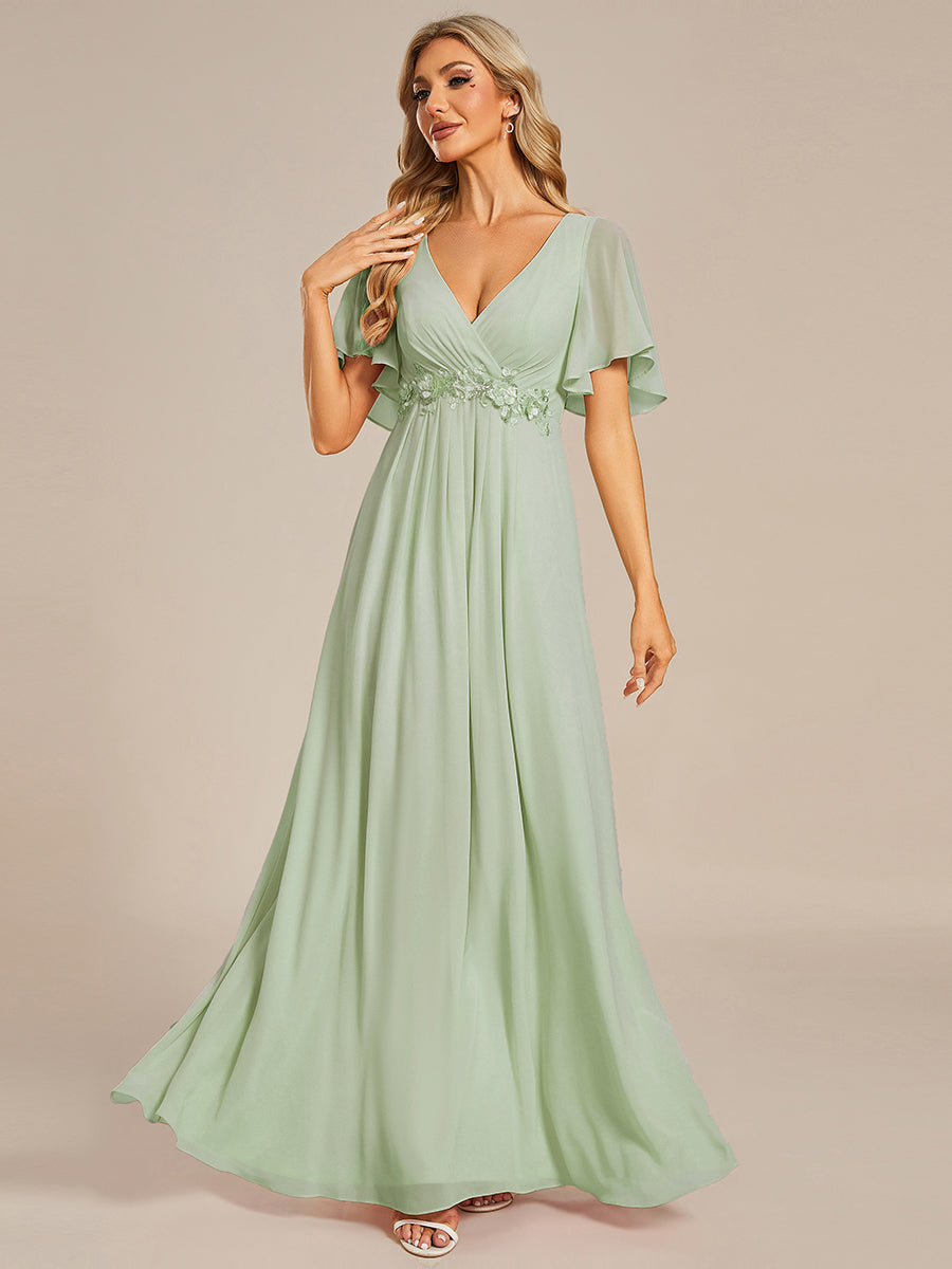 SYLVIA ELEGANT CHIFFON FLOATING SLEEVE DRESS