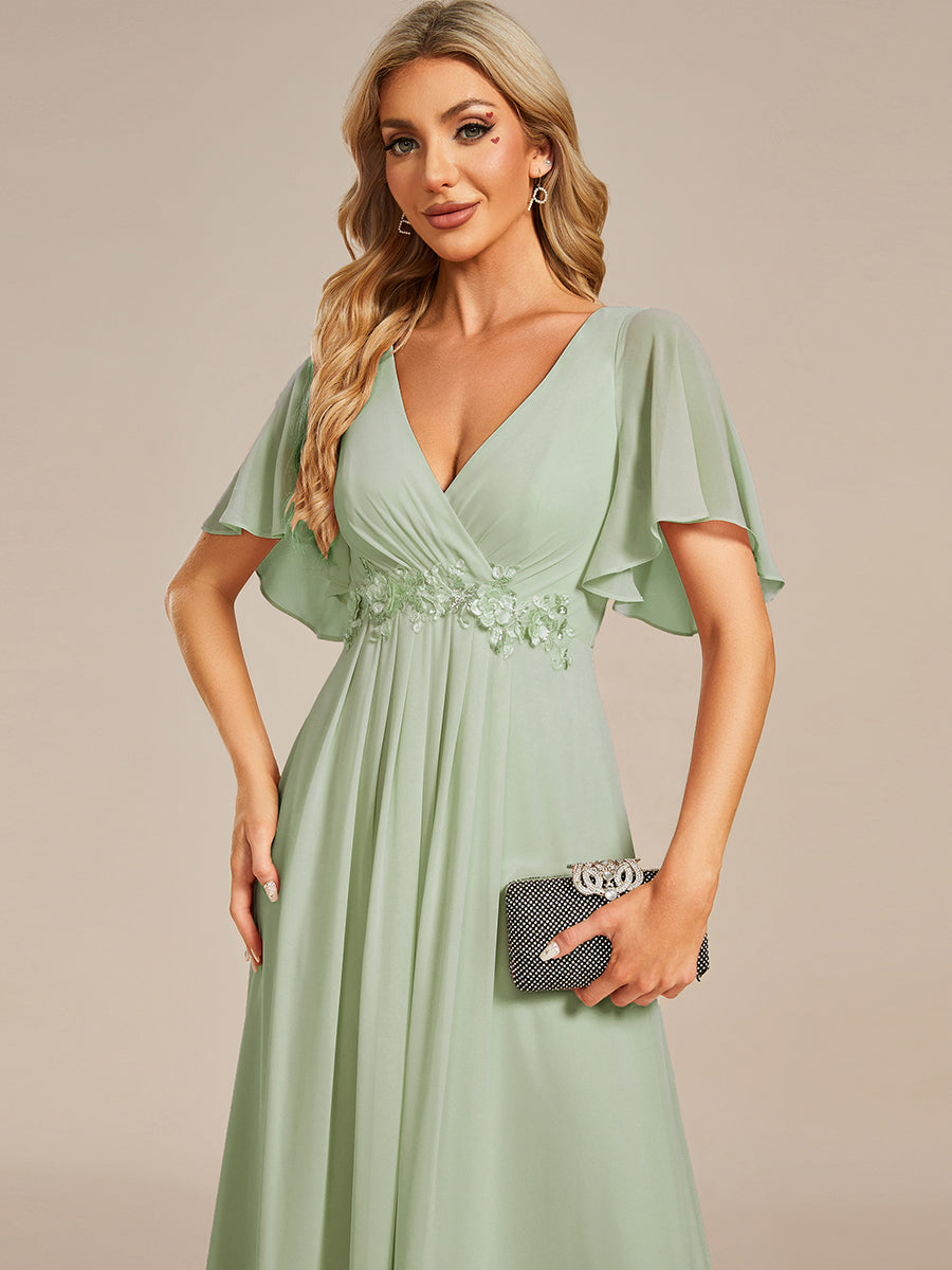 SYLVIA ELEGANT CHIFFON FLOATING SLEEVE DRESS