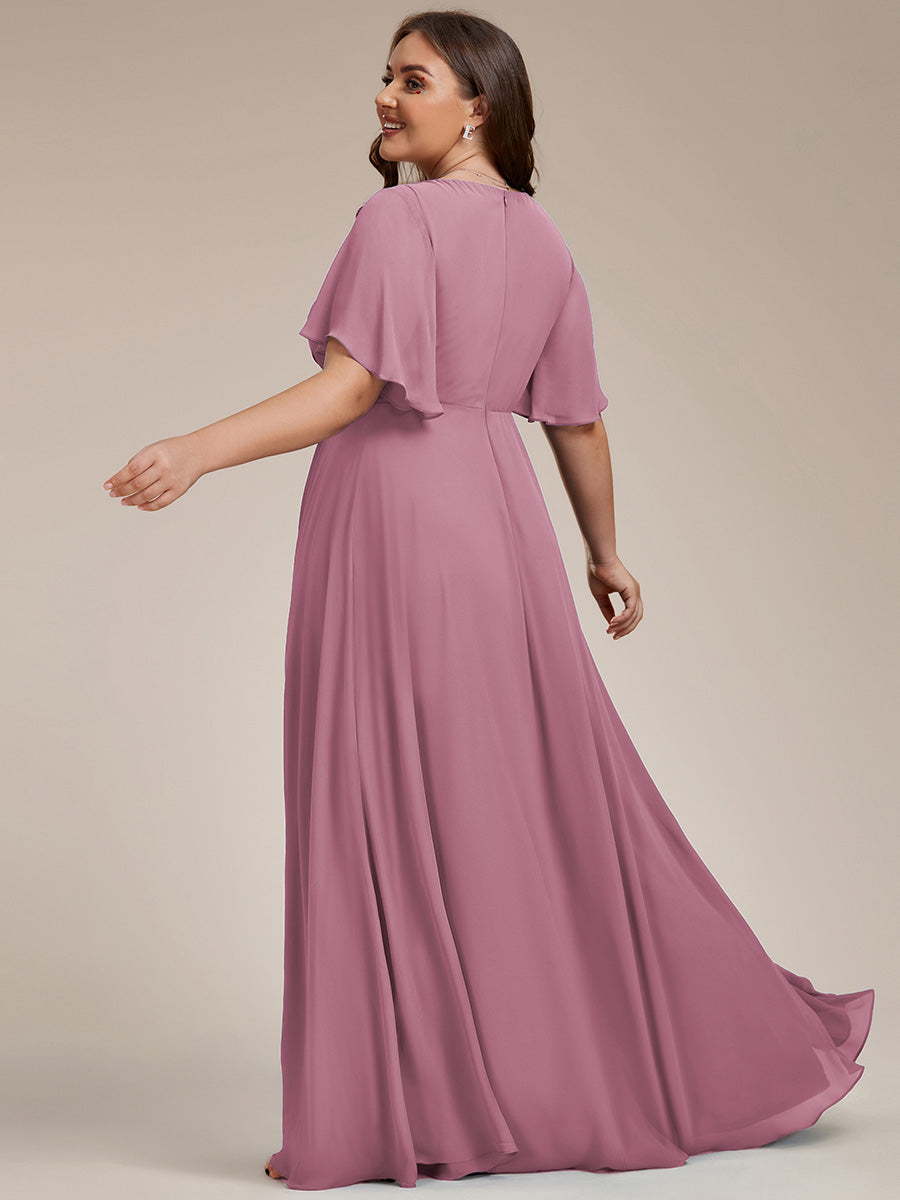 SYLVIA ELEGANT CHIFFON FLOATING SLEEVE DRESS