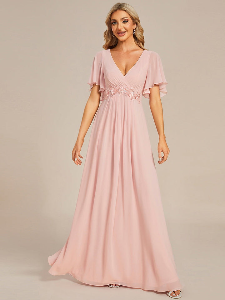 SYLVIA ELEGANT CHIFFON FLOATING SLEEVE DRESS