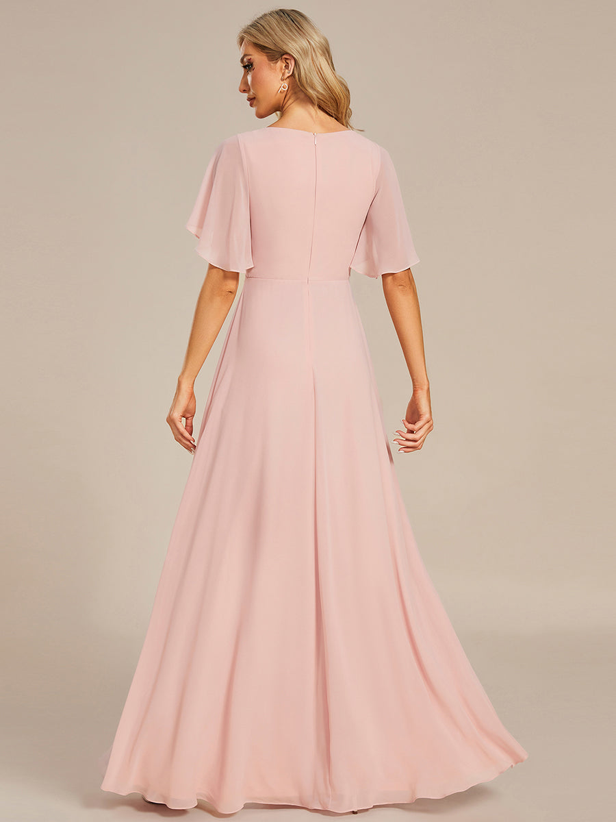 SYLVIA ELEGANT CHIFFON FLOATING SLEEVE DRESS