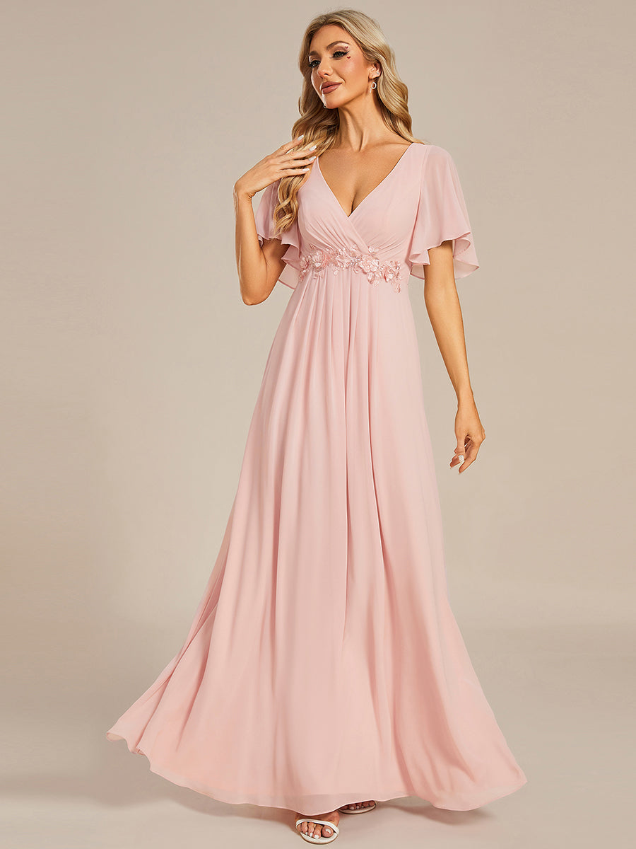 SYLVIA ELEGANT CHIFFON FLOATING SLEEVE DRESS