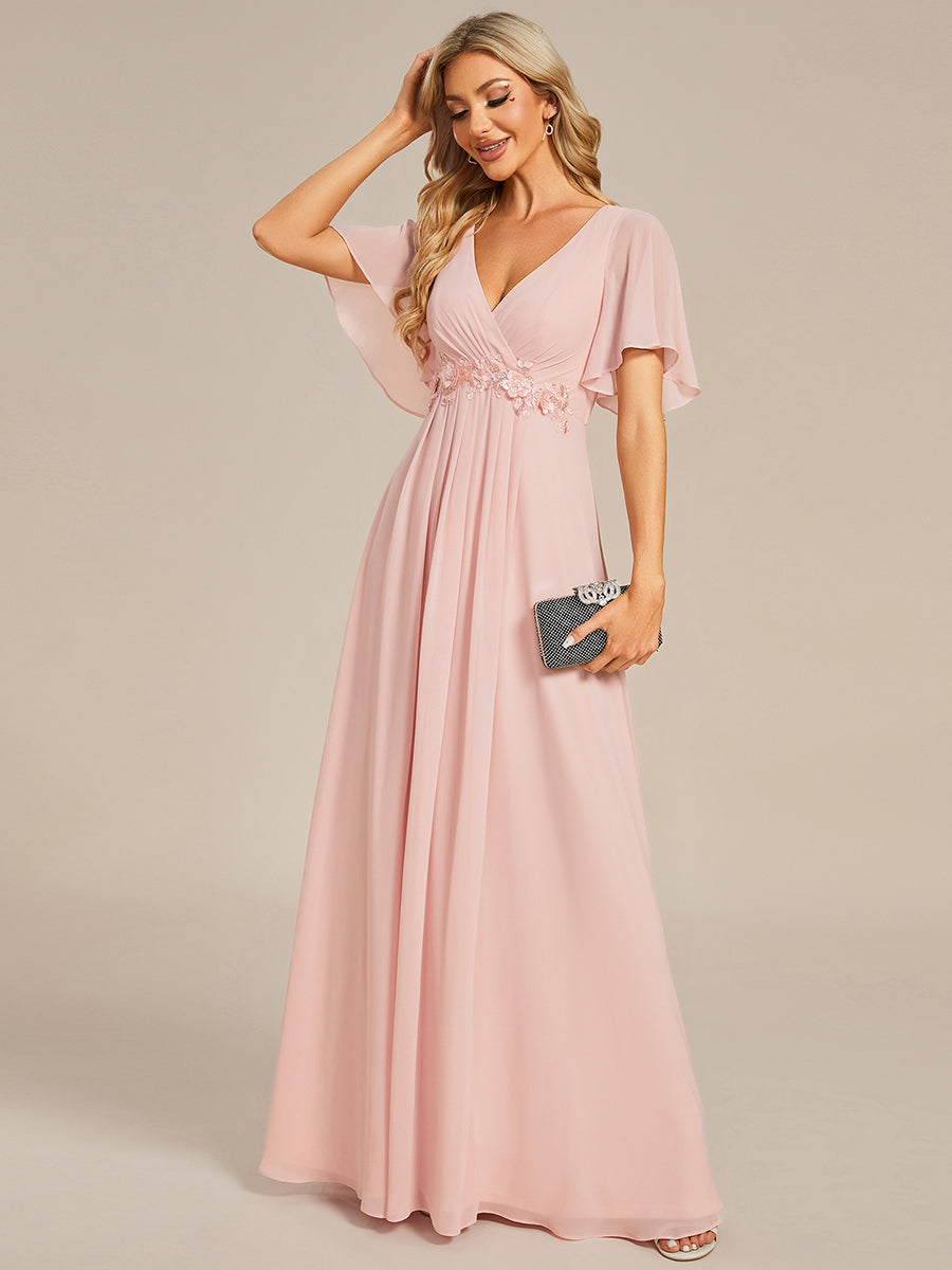 SYLVIA ELEGANT CHIFFON FLOATING SLEEVE DRESS