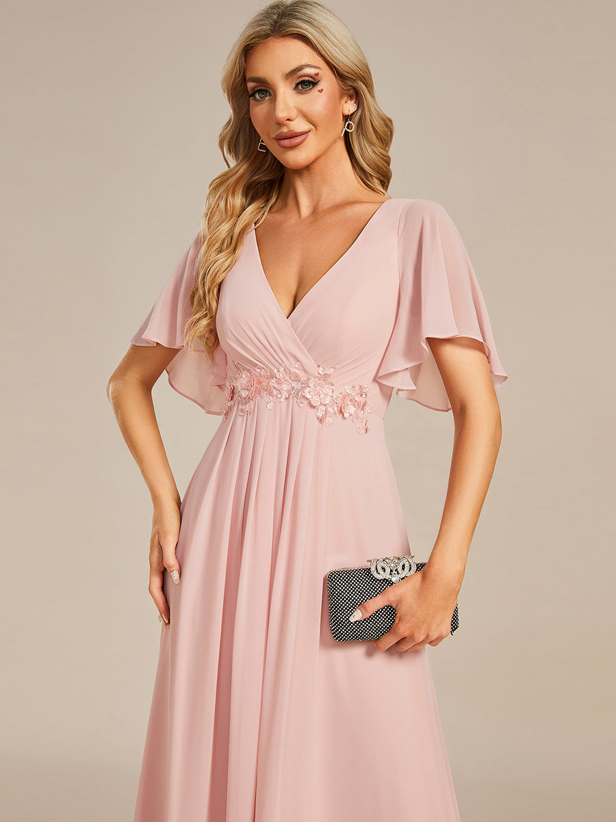 SYLVIA ELEGANT CHIFFON FLOATING SLEEVE DRESS