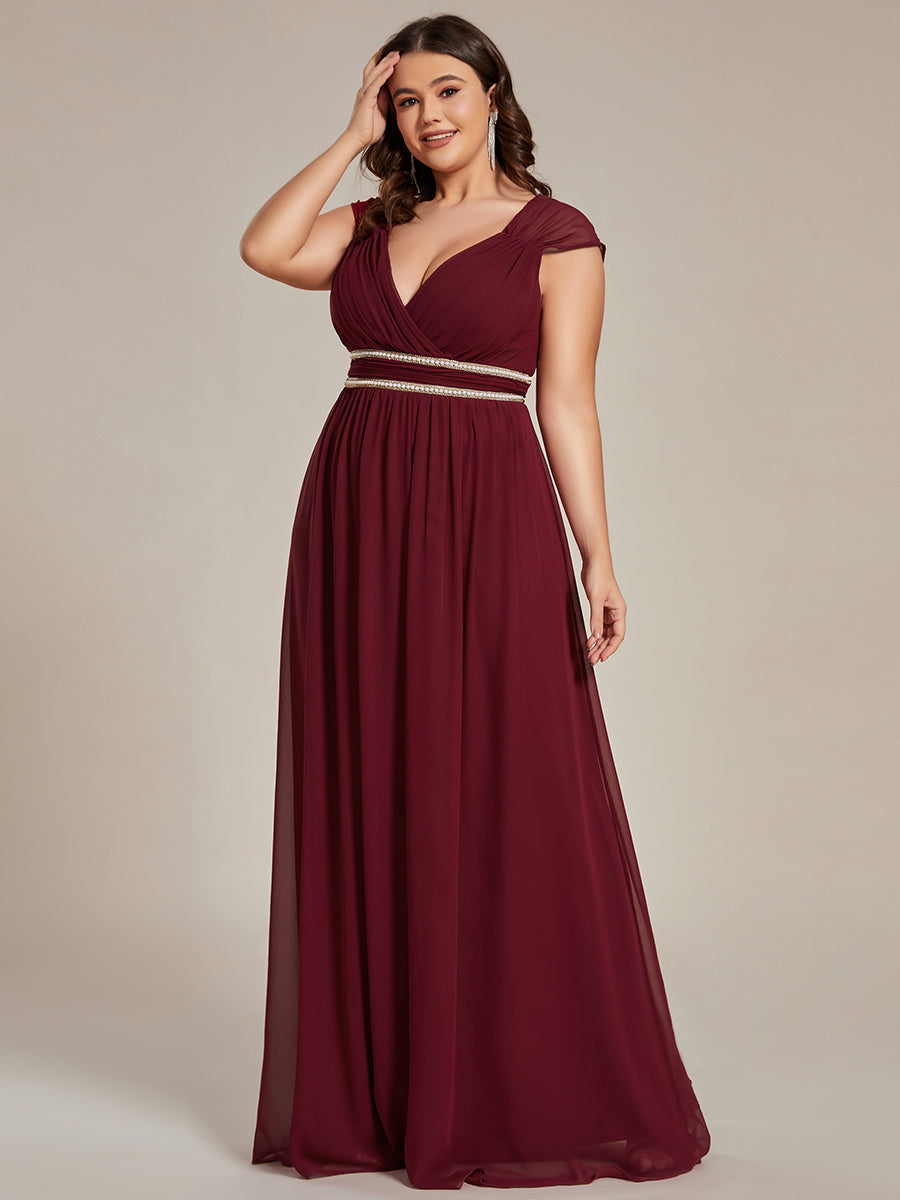 EMMA RUCHED V-NECK BRIDESMAID DRESS