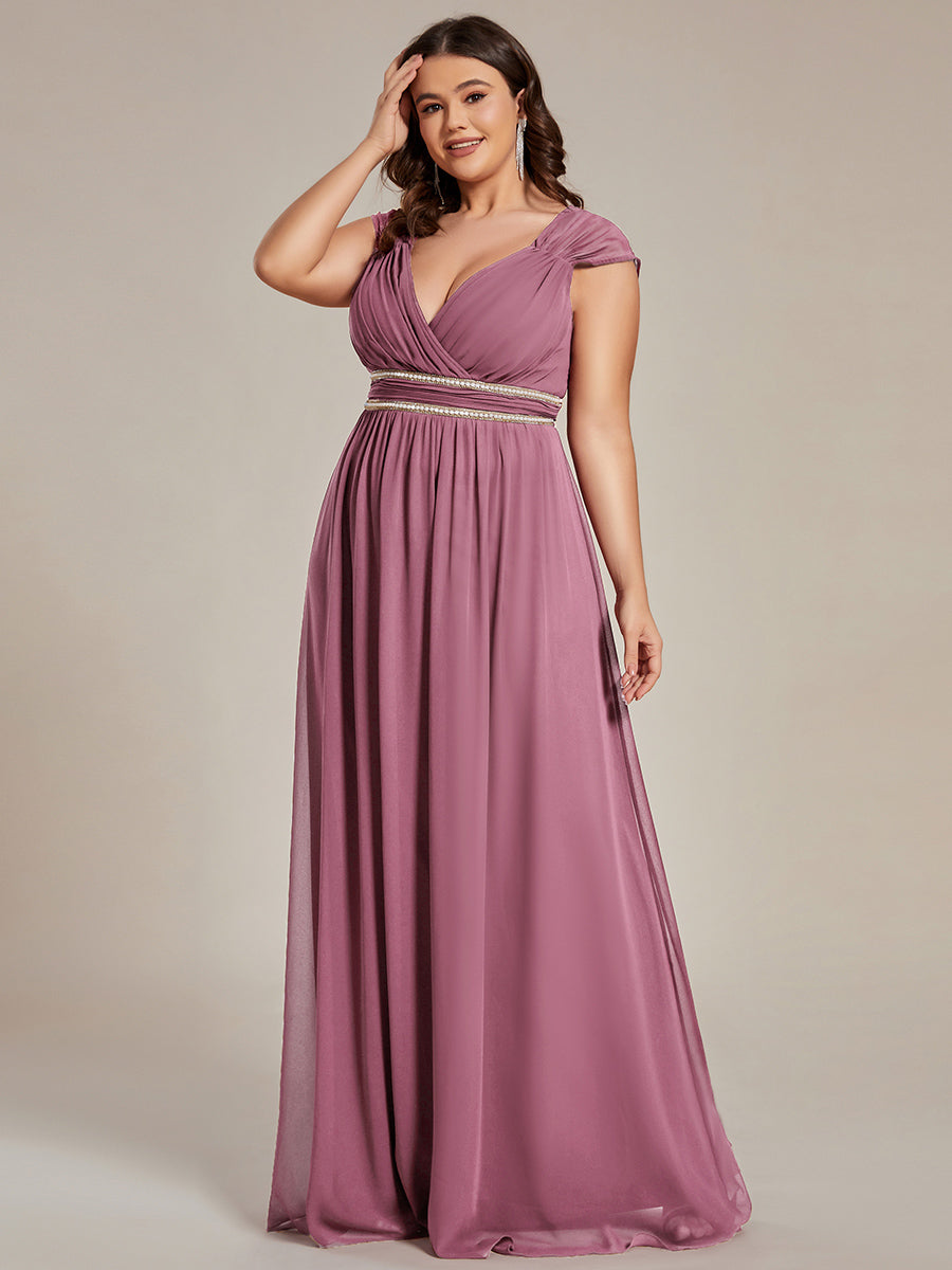 EMMA RUCHED V-NECK BRIDESMAID DRESS