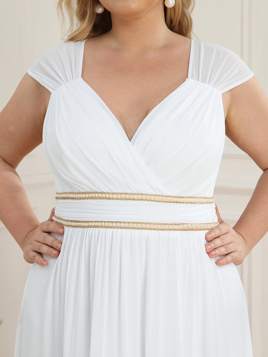 EMMA RUCHED V-NECK BRIDESMAID DRESS