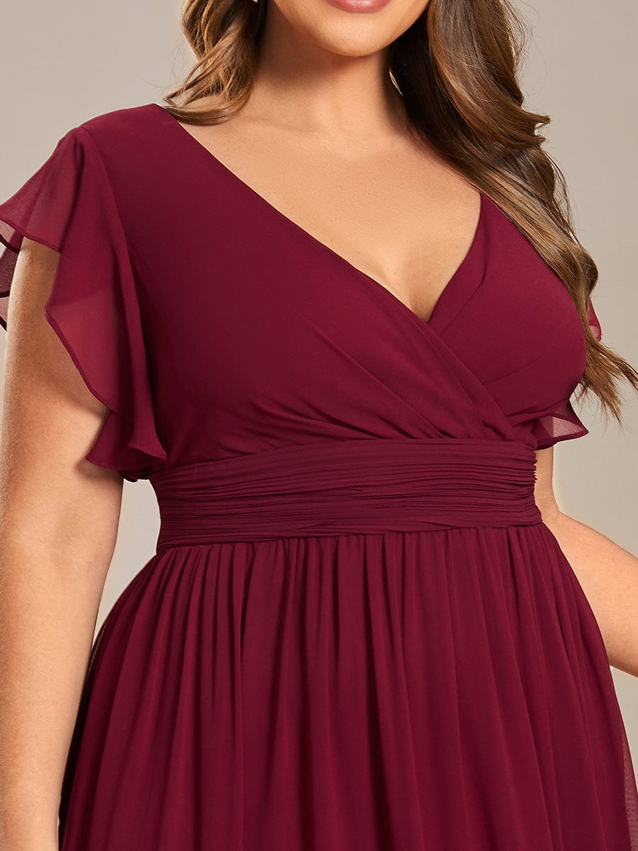 MABEL CHIFFON PLEATED SLEEVE BRIDESMAID DRESS