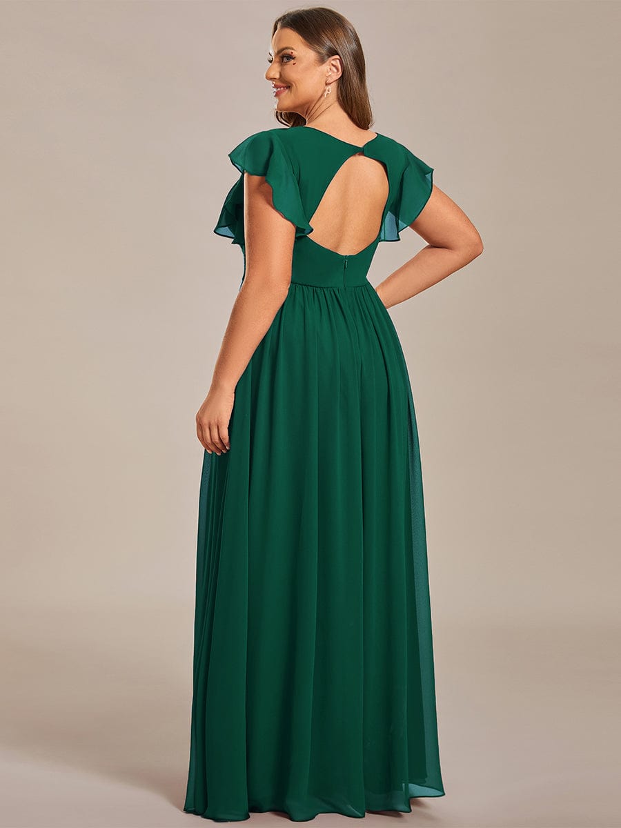 MABEL CHIFFON PLEATED SLEEVE BRIDESMAID DRESS