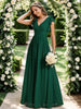 MABEL CHIFFON PLEATED SLEEVE BRIDESMAID DRESS