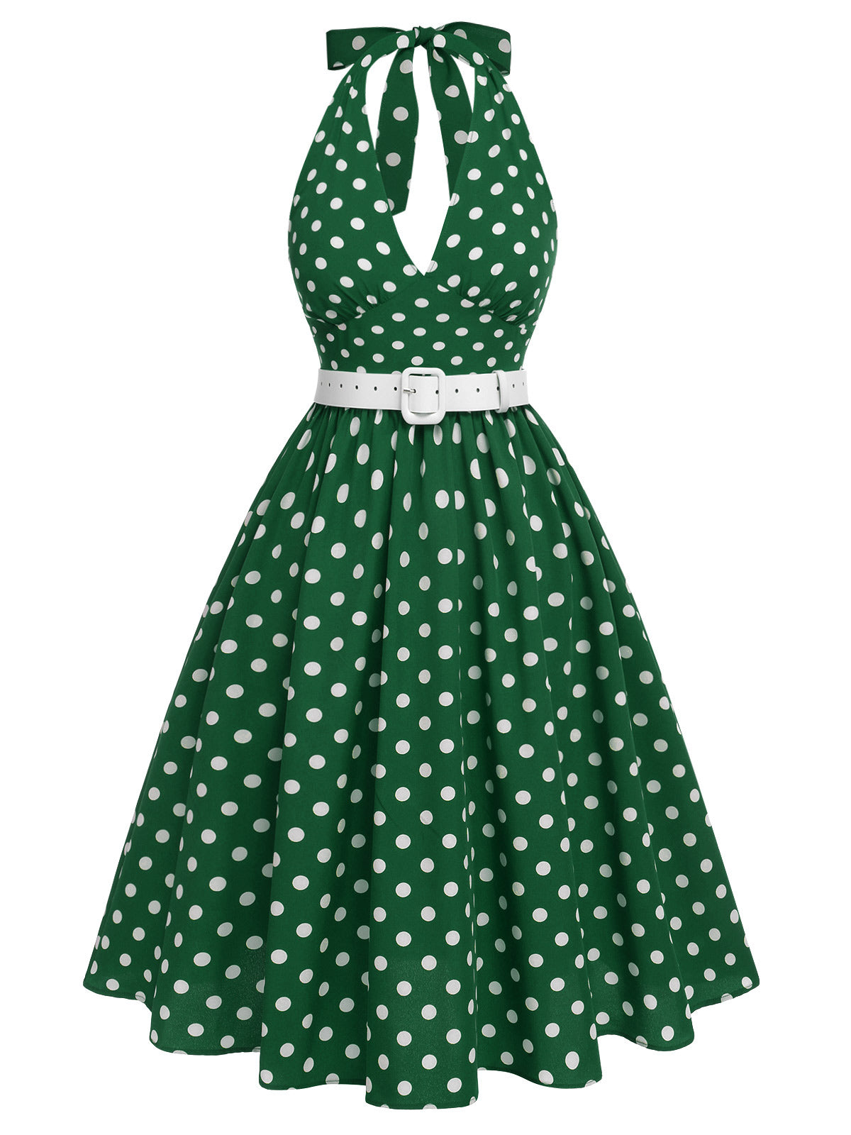 Polka dot backless dress hotsell