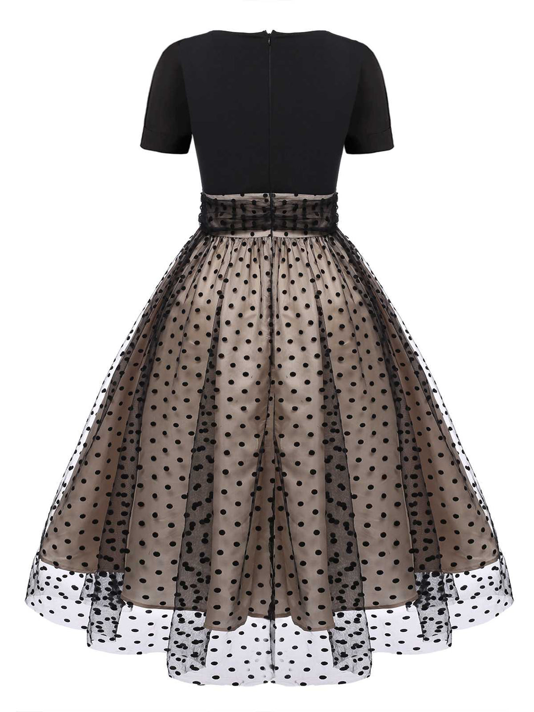 BERTHA | BLACK POLKA DOT SWING DRESS