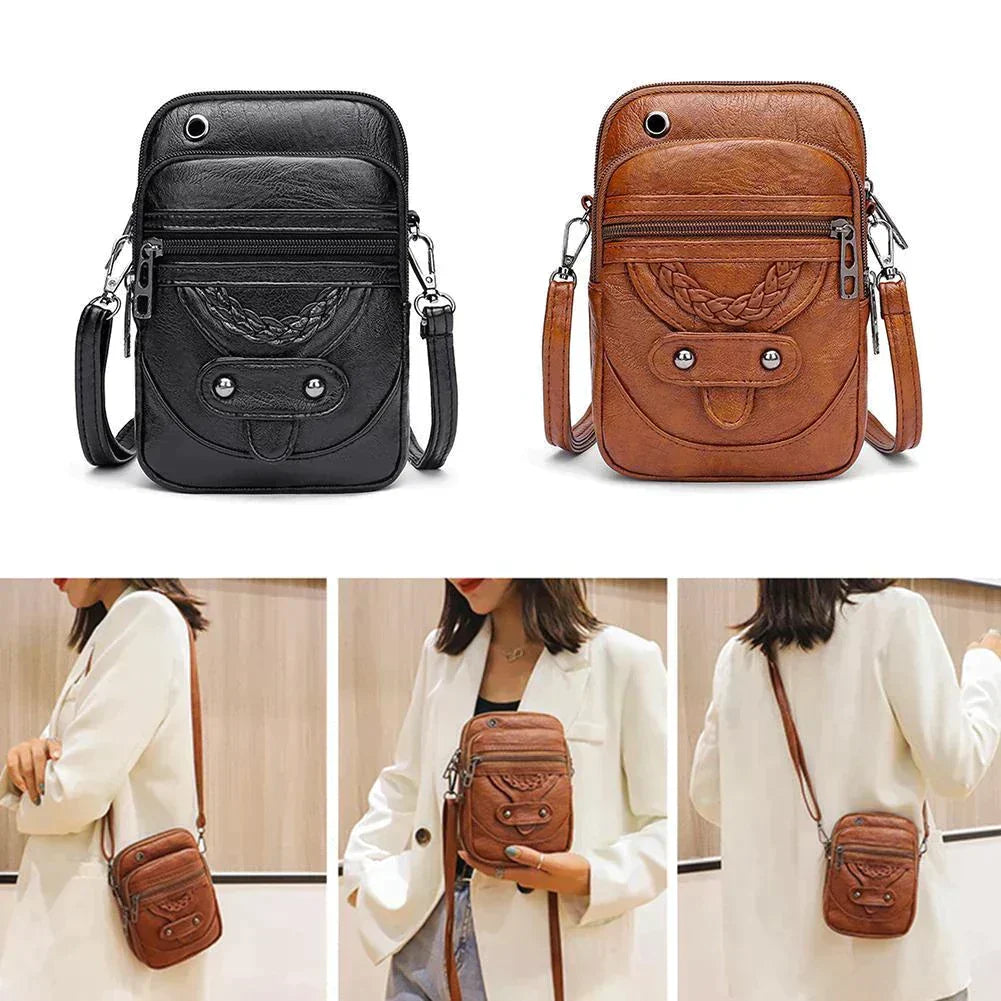 HENRIKKE VINTAGE LEATHER CROSSBODY BAG