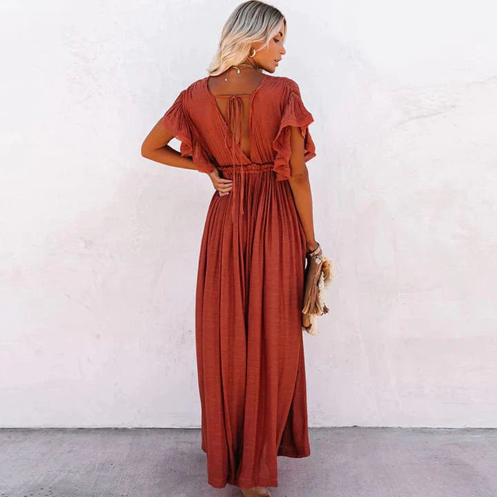 RUBY - RED LONG BEACH DRESS