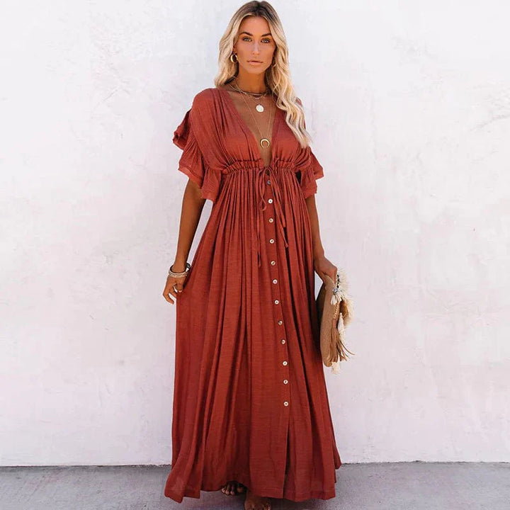 RUBY - RED LONG BEACH DRESS