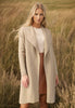 PAIGE | LIGHT TAN KNIT COAT WITH OPEN FRONT